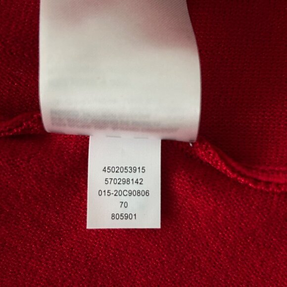 Chico's Red Placed Floral Bateau Long Sleeve Embellished Knit Sweater NWT (L) - Picture 12 of 13